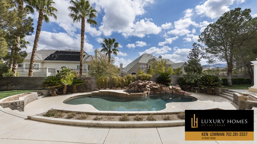 pool view at Seven Hills Home for Sale, 1350 Imperia Dr, Henderson, NV, 89052