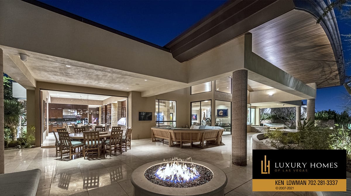 outdoor fireplace at The Ridges Home for Sale, 21 Painted Feather Way