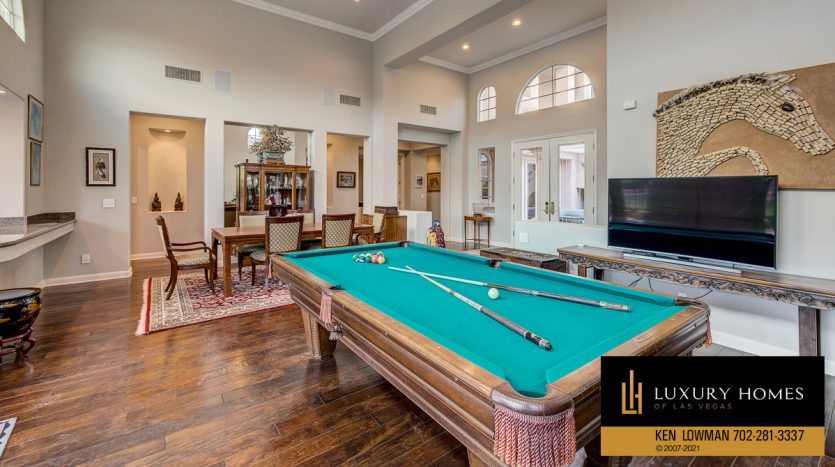 pool table at Red Rock Country Club Home for Sale, 3301 Elk Clover St, Las Vegas