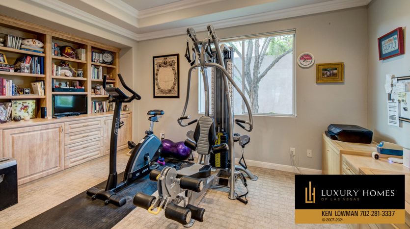 home gym at Red Rock Country Club Home for Sale, 3301 Elk Clover St, Las Vegas