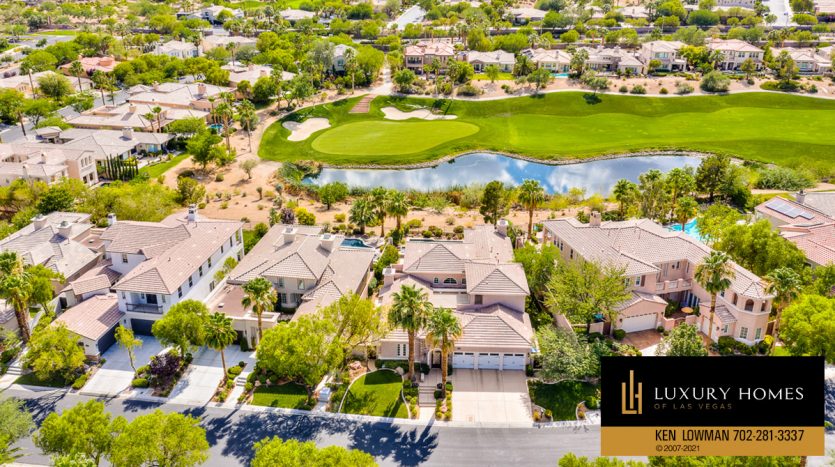 drone view of Red Rock Country Club Home for Sale, 3301 Elk Clover St, Las Vegas