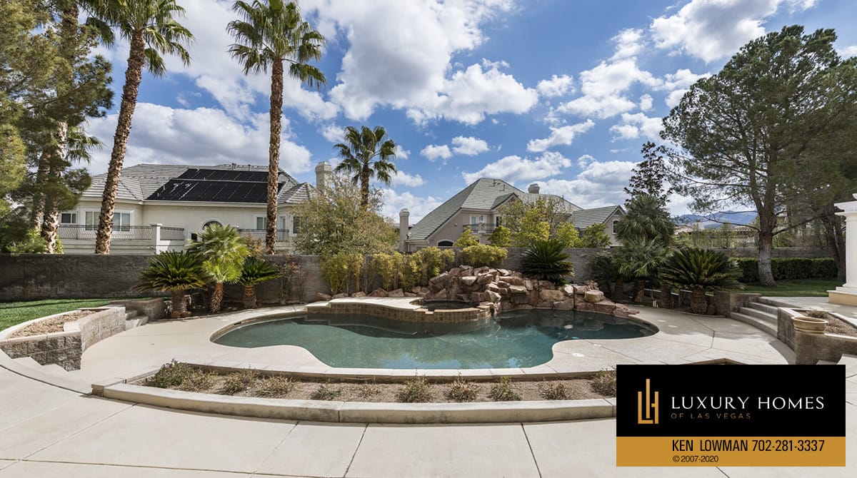 pool view at Seven Hills Home for Sale, 1350 Imperia Dr, Henderson, NV, 89052