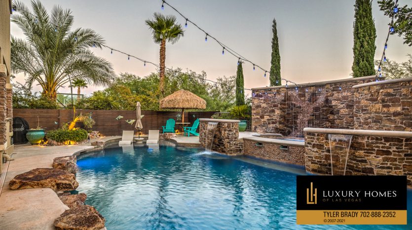 pool view at Las Vegas Luxury Home, 9795 Amador Ranch Av, Las Vegas