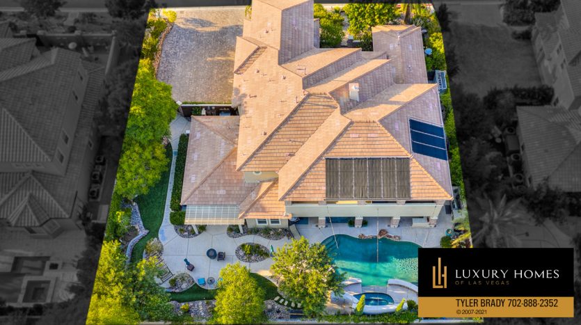 drone view of Las Vegas Luxury Home, 9795 Amador Ranch Av, Las Vegas