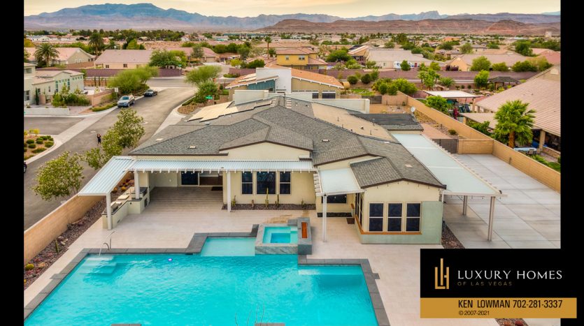 drone view of Las Vegas Luxury Home, 8306 Mojave Creek Court, Las Vegas