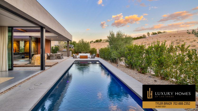 pool view at The Ridges Luxury Home, 41 Sun Glow Lane, Las Vegas