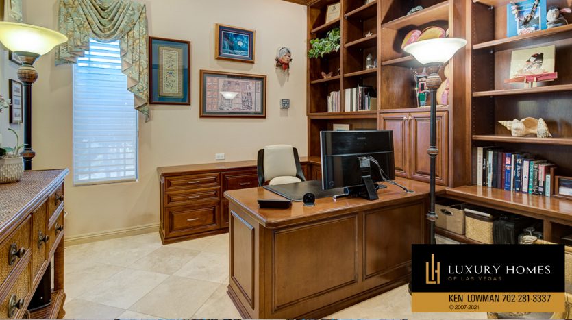 office area at Anthem Country Club Home for Sale, 2 Chenal Pass, Henderson
