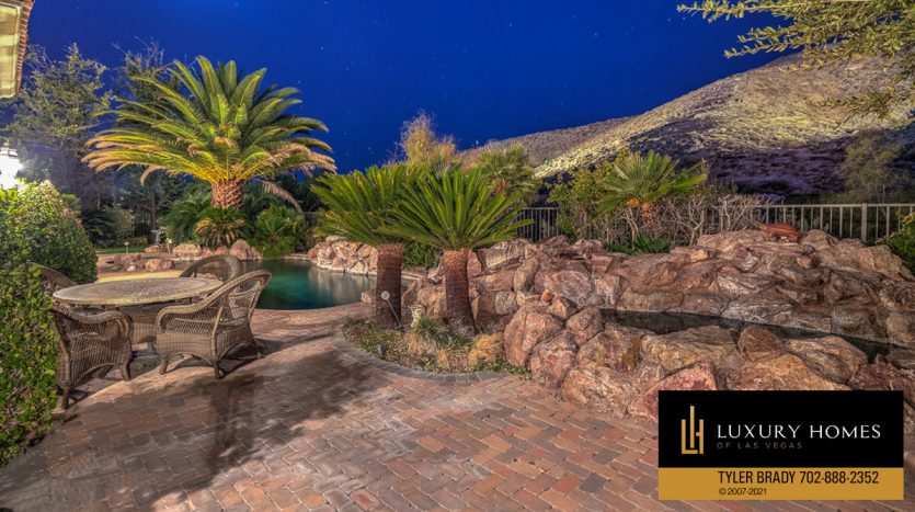 backyard area at Red Rock Country Club home for sale, 2923 Red Arrow Dr, Las Vegas