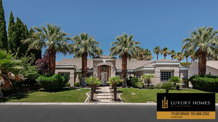 front view of Regency at The Lakes home for sale, 9904 Aspen Knoll Ct, Las Vegas