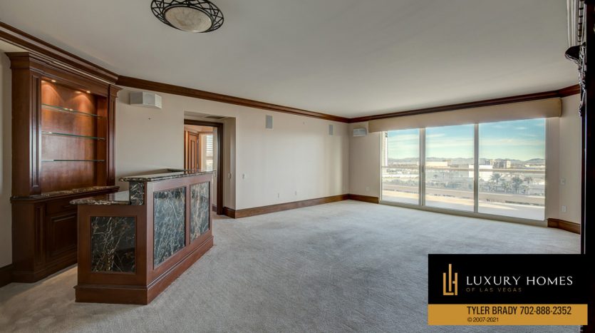 living room area at Turnberry Place home for sale, 2857 Paradise Rd 703, Las Vegas
