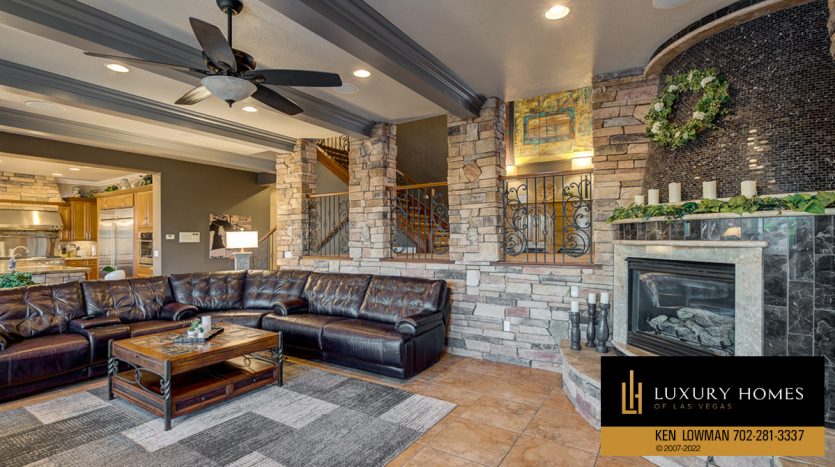 lounge area at Red Rock Country Club home for sale, 2099 Cherry Creek Cr, Las Vegas