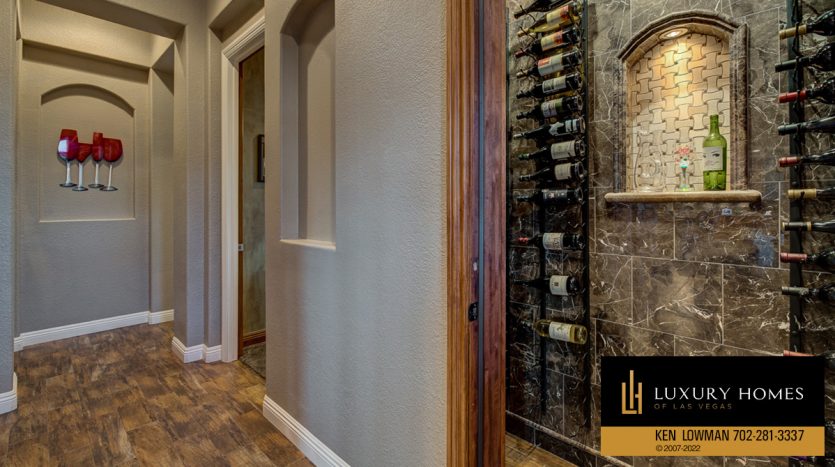 wine storage at Red Rock Country Club home for sale, 2099 Cherry Creek Cr, Las Vegas