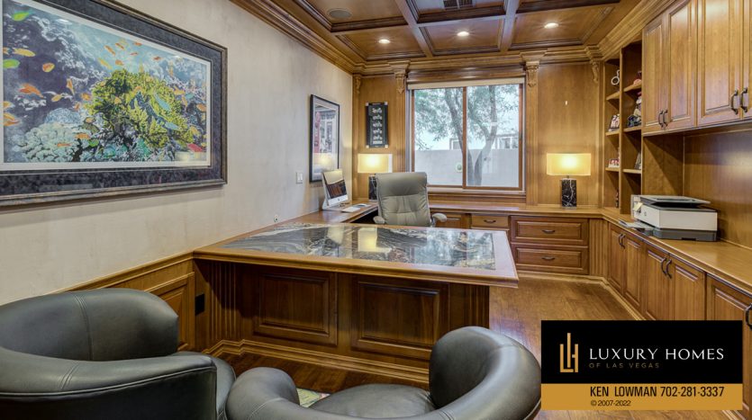office area at Red Rock Country Club home for sale, 2099 Cherry Creek Cr, Las Vegas