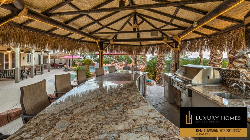 BBQ area at Red Rock Country Club home for sale, 2099 Cherry Creek Cr, Las Vegas