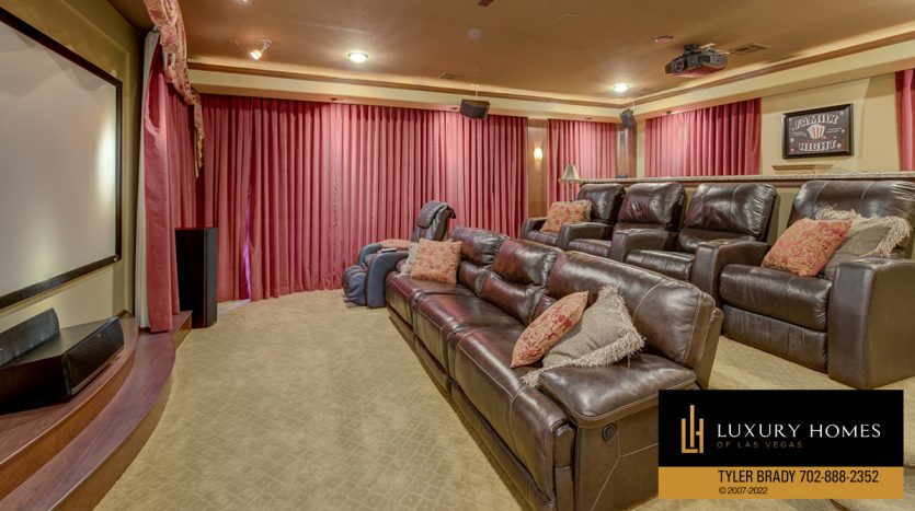 home theatre at Centennial Hills home for sale, 9814 Amador Ranch Ave, Las Vegas