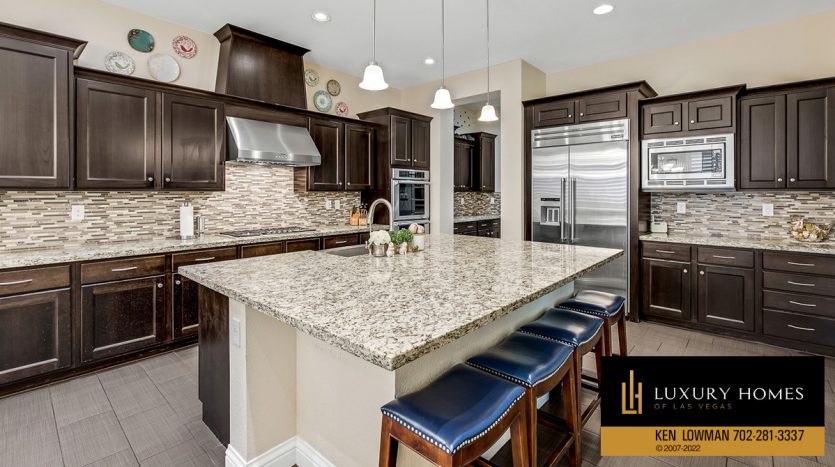 kitchen at Luxury home for sale, 9767 Cathedral Pines Avenue, Las Vegas