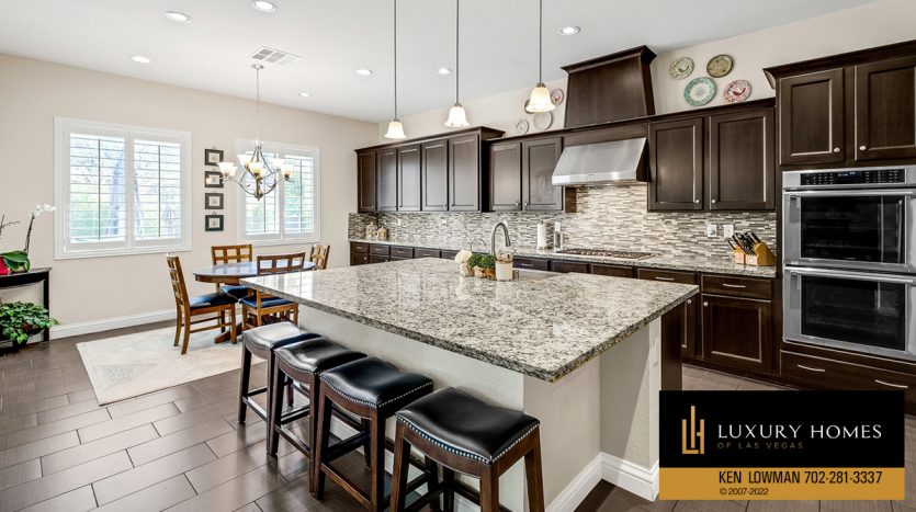 kitchen at Luxury home for sale, 9767 Cathedral Pines Avenue, Las Vegas