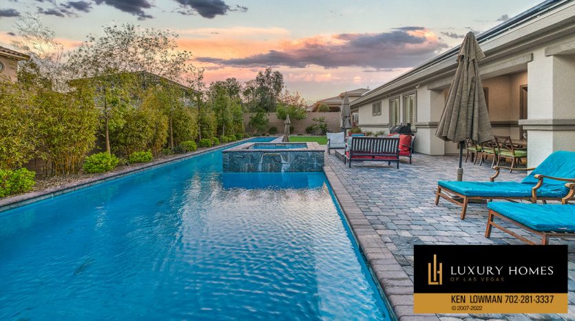 pool at Luxury home for sale, 9767 Cathedral Pines Avenue, Las Vegas