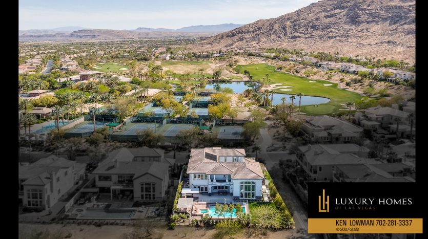 drone view at Red Rock country club home for sale, 11664 Morning Grove Drive, Las Vegas