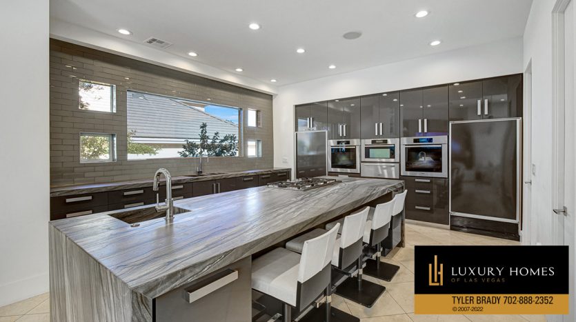 Kitchen at Las Vegas luxury home for sale, 8104 Via Del Cerro Court
