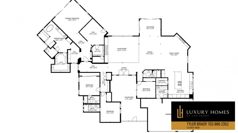 Floor plan of Las Vegas luxury home for sale, 8104 Via Del Cerro Court