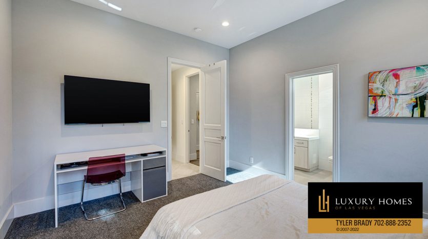 bedroom at Las Vegas luxury home for sale, 8104 Via Del Cerro Court