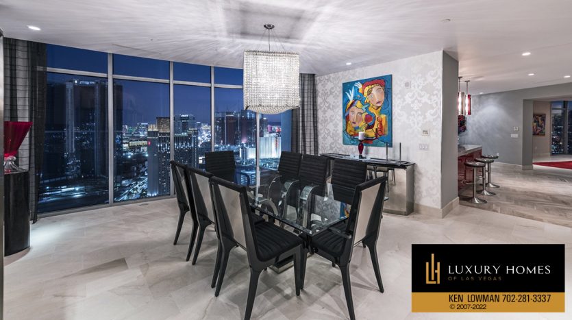 dining at Living room area at Allure Tower Penthouse for sale at 200 W Sahara Ave #4101 Unit 4101