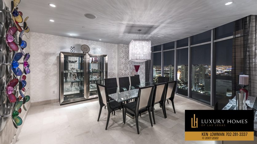 dining at Allure Tower Penthouse for sale at 200 W Sahara Ave #4101 Unit 4101, Las Vegas