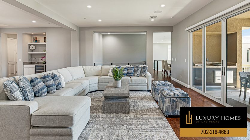 Living room at Fairway Hills at the Ridges luxury home, 11280 Granite Ridge Drive #1097, Las Vegas