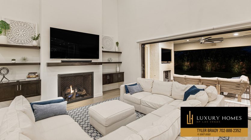 living room at The Ridges Las Vegas Homes for Sale, 11493 Opal Springs Way, Las Vegas, NV 89135