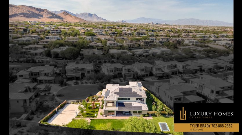 Drone view of The Ridges Las Vegas Homes for Sale, 11493 Opal Springs Way