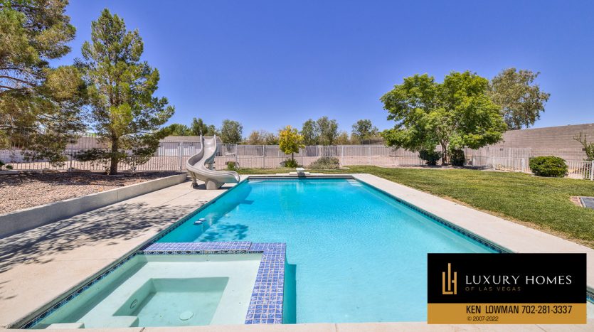 pool view at Custom Home for sale in Henderson, 450 Patti Ann Woods Dr, Henderson, NV 89002
