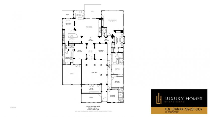 floor plan of The Ridges Las Vegas Home for Sale, 72 Tapadero Lane, Las Vegas, NV 89135