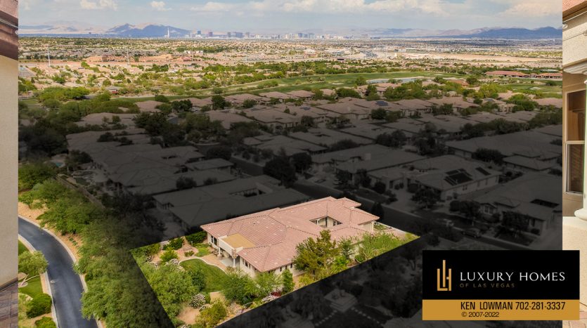 drone view of The Ridges Las Vegas Home for Sale, 72 Tapadero Lane, Las Vegas, NV 89135
