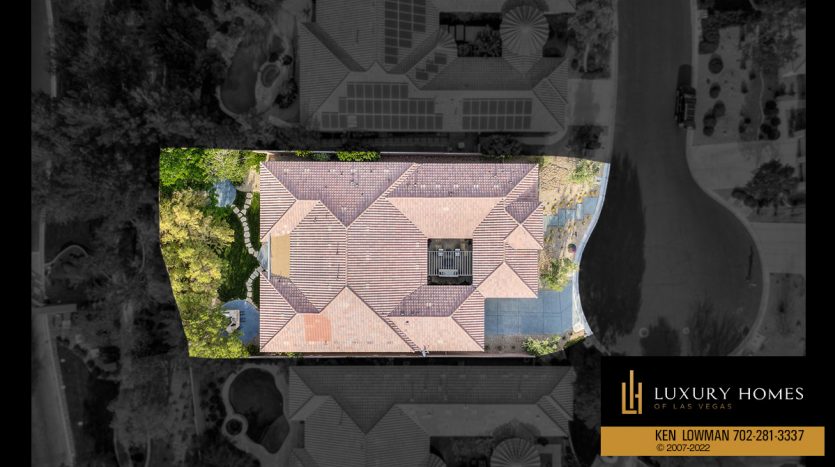 drone view of The Ridges Las Vegas Home for Sale, 76 Panorama Crest Avenue, NV 89135