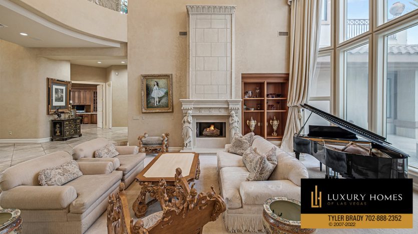 Living room at Tournament Hills Home for Sale, 8905 Greensboro Lane, Las Vegas, NV 89134