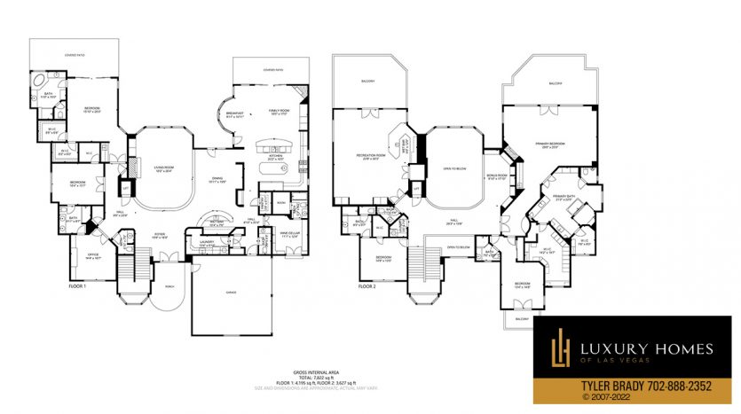 floor plan of Tournament Hills Home for Sale, 8905 Greensboro Lane, Las Vegas, NV 89134