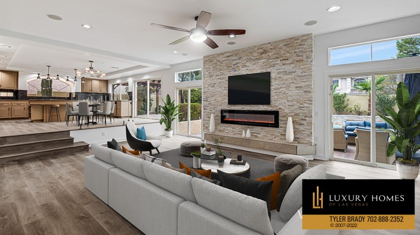 Living room at Southern Highlands Homes for Sale, 4195 Balmoral Castle Court, Las Vegas, NV 89141