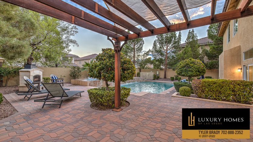 pool view at Southern Highlands Homes for Sale, 4195 Balmoral Castle Court, Las Vegas, NV 89141