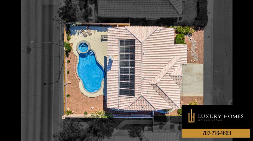 drone view of Las Vegas home for sale, 3444 Gosling Street, Las Vegas, NV 89117