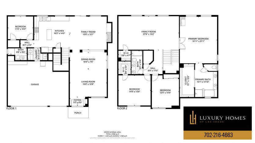 floor plan of Las Vegas home for sale, 3444 Gosling Street, Las Vegas, NV 89117
