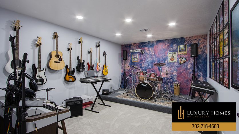 music room at Paloma Estates Las Vegas Homes for Sale, 2020 Loro Court, Las Vegas, NV 89117