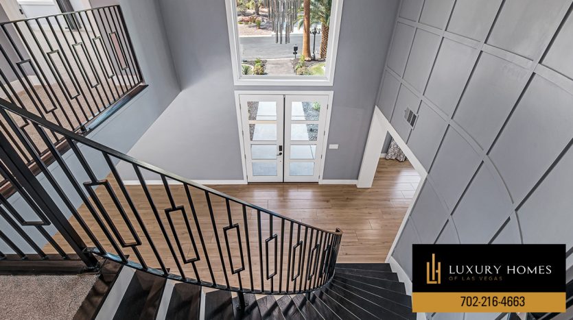 stairway at Paloma Estates Las Vegas Homes for Sale, 2020 Loro Court, Las Vegas, NV 89117