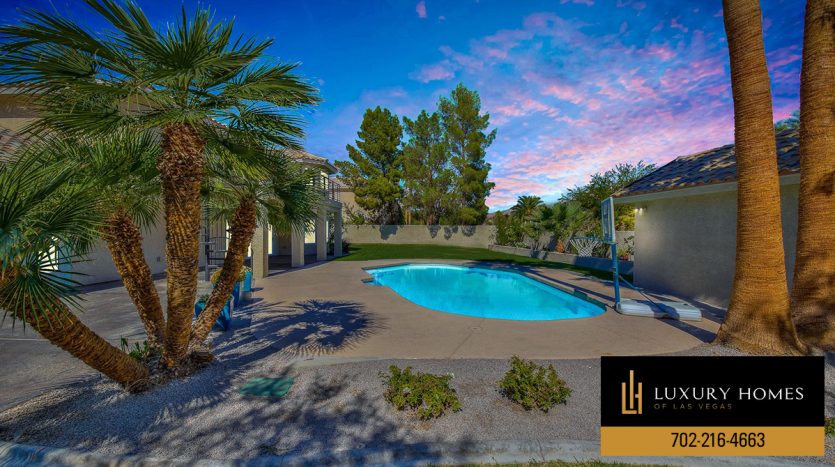 Pool at Paloma Estates Las Vegas Homes for Sale, 2020 Loro Court, Las Vegas, NV 89117