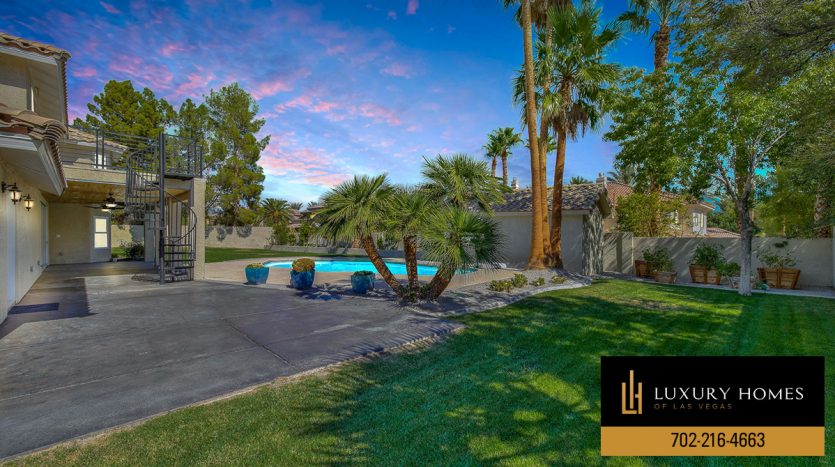 pool view at Paloma Estates Las Vegas Homes for Sale, 2020 Loro Court, Las Vegas, NV 89117
