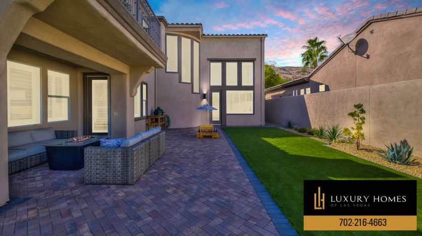 private courtyard at Red Rock Country Club Home for Sale, 2854 Evening Rock Street, Las Vegas, NV 89135