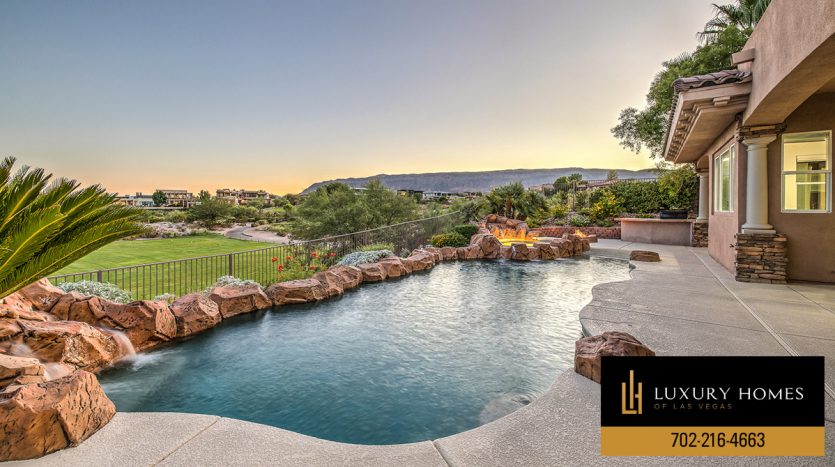 pool view at The Ridges Las Vegas Homes for Sale, 35 Panorama Crest Avenue, Las Vegas, NV 89135