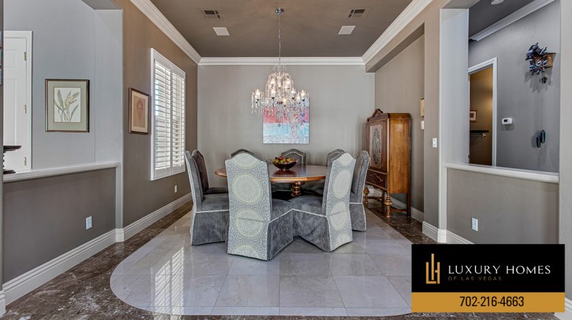 Dining room at The Palisades Las Vegas Homes for Sale, 10204 Orkiney Drive, Las Vegas, NV 89144
