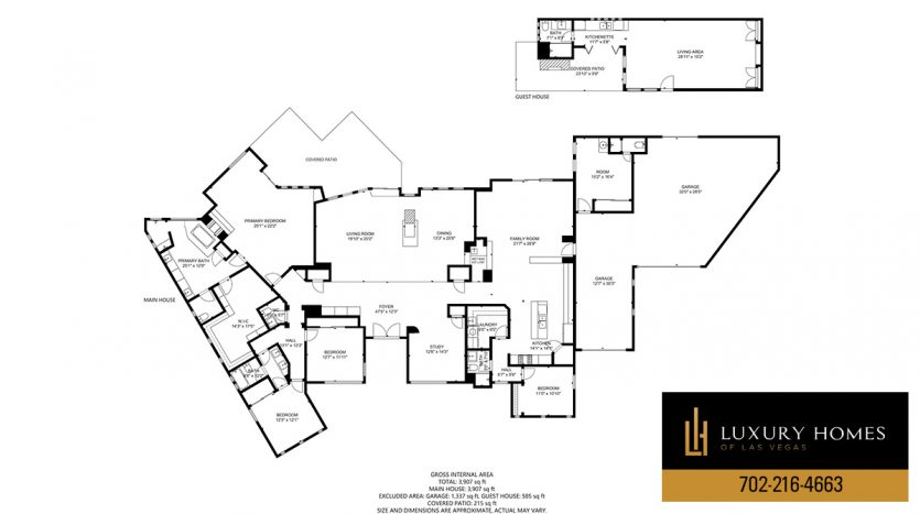 floor plan of Section 10 homes for sale, 8109 Via Del Cerro Court, Las Vegas