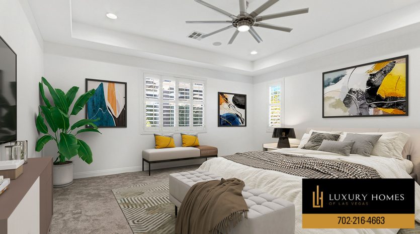 bedroom at Summerlin Luxury Home for sale, 775 Porto Mio Way, Las Vegas, NV 89138